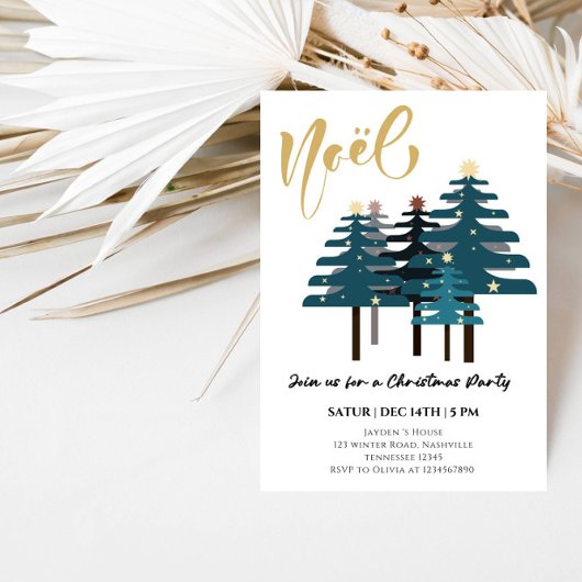 Invitation Soirée de Noël aux arbres élégants