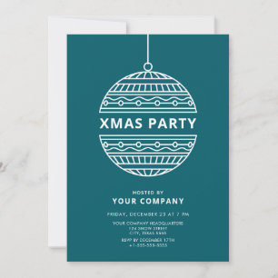 Invitation Soirée de Noël avec boule disco de Noël moderne