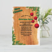 Invitation Soirée de Noël Bauble vert orange (Debout devant)