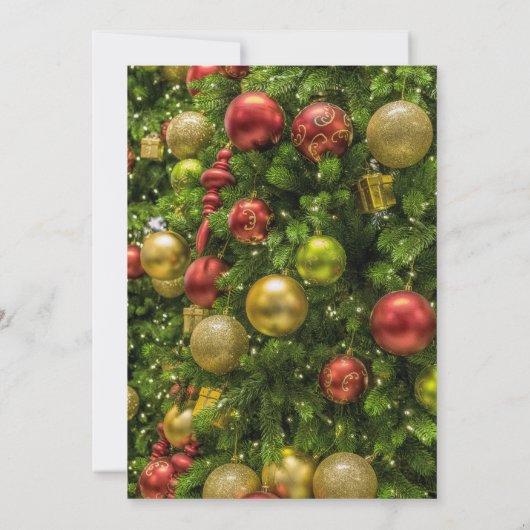 Invitation Soirée de Noël Baubles & Bows (Dos)