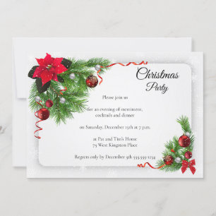 Invitation Soirée de Noël blanc