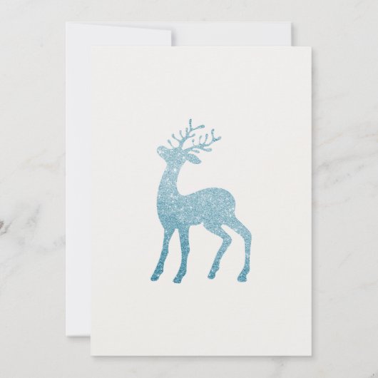 Invitation Soirée de Noël blanc et bleu (Dos)