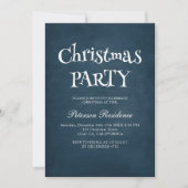 Invitation Soirée de Noël bleu minimaliste (Devant)