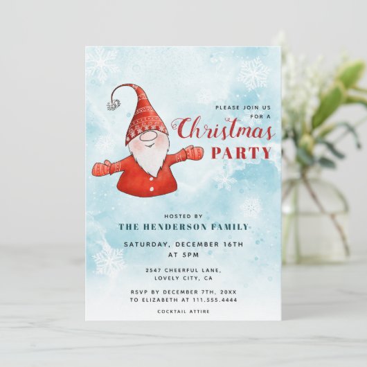 Invitation Soirée de Noël bleu moderne (Debout devant)