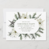 Invitation Soirée de Noël bohème Elégante Poinsettia Blanche (Devant)