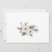 Invitation Soirée de Noël bohème Elégante Poinsettia Blanche (Dos)