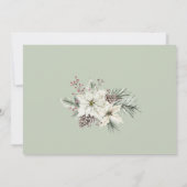 Invitation Soirée de Noël bohème Elégante Poinsettia Blanche (Dos)