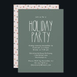 Invitation Soirée de Noël Boho Polka Dot<br><div class="desc">Cette invitation à la fête de Noël à pois de boho vert est parfaite pour votre accueil de vacances bohème moderne inspiré de la ferme. La police rustique classique mais délicate lui donne un look terreux vintage tout en le gardant mignon et simple. Les pois viennent dans les tons terre...</div>
