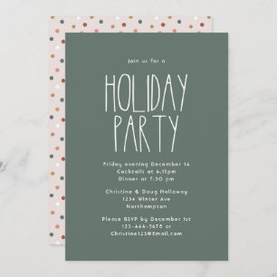 Invitation Soirée de Noël Boho Polka Dot