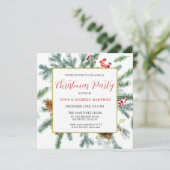 Invitation Soirée de Noël botanique d'hiver rustique (Debout devant)
