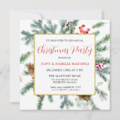 Invitation Soirée de Noël botanique d'hiver rustique (Devant)
