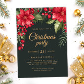 Invitation Soirée de Noël botanique élégante