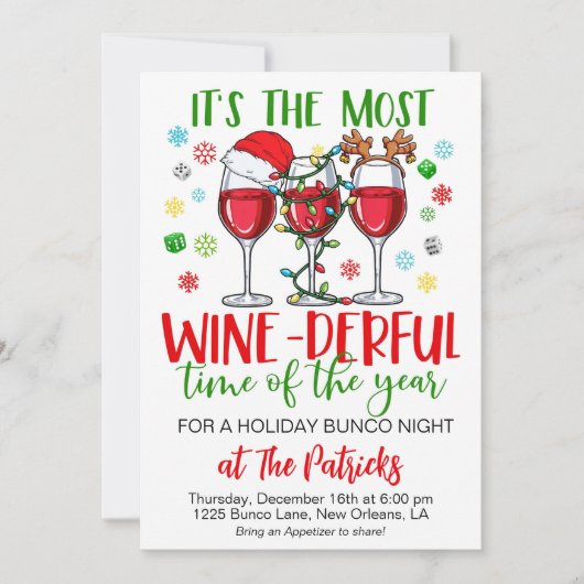 Invitation Soirée de Noël Bunco (Devant)