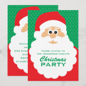 Invitation Soirée de Noël Cartoon Père Noël (Devant / Derrière)
