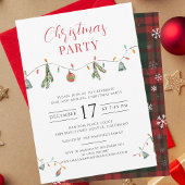 Invitation Soirée de Noël Chic Boho Plaid