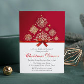 Invitation Soirée de Noël Chic Golden Mandala