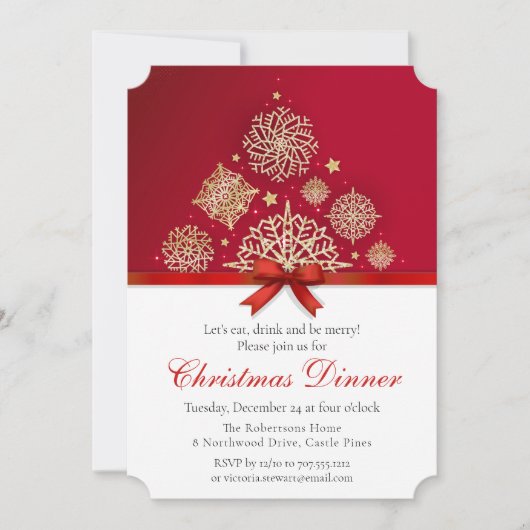 Invitation Soirée de Noël Chic Golden Mandala (Devant)