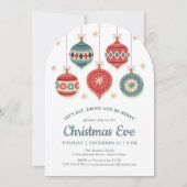 Invitation Soirée de Noël Chic Ornement (Devant)