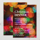Invitation Soirée de Noël Confetti scintillant pour dîner (Devant / Derrière)