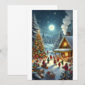 Invitation Soirée de Noël cosy" (Devant / Derrière)