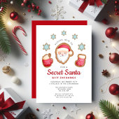 Invitation Soirée de Noël Cute Secret Père Noël