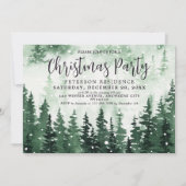 Invitation Soirée de Noël dans la forêt d'aquarelle élégante (Devant)