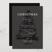 Invitation Soirée de Noël dans l'Arbre Noir élégant (Devant / Derrière)