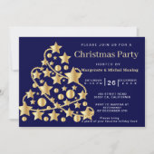 Invitation Soirée de Noël dans l'arbre traditionnel doré (Devant)