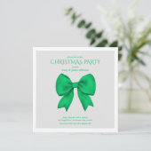 Invitation Soirée de Noël de la Bow verte moderne (Debout devant)