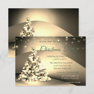 Invitation Soirée de Noël de la Elegant Gold ChristmasTree Co