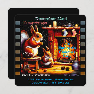 Invitation Soirée de Noël de la famille des écureuils de caca