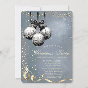 Invitation Soirée de Noël de la société Christmas Balls Spark