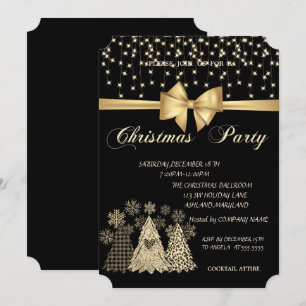 Invitation Soirée de Noël de la société Cool Pine Trees Bow C