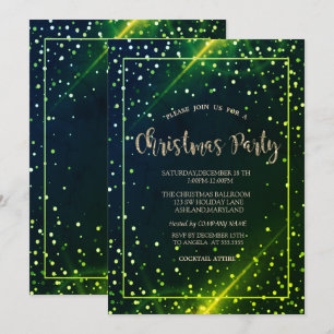 Invitation Soirée de Noël de la société verte aux points d'or