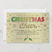 Invitation Soirée de Noël de la typographie d'or (Devant)
