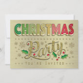 Invitation Soirée de Noël de la typographie d'or (Dos)