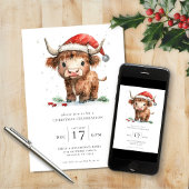 Invitation Soirée de Noël de la vache à la belle Highland