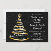 Invitation Soirée de Noël de l'Arbre à Ruban Noir (Devant)