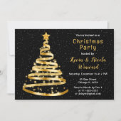 Invitation Soirée de Noël de l'Arbre à Ruban Noir (Devant)