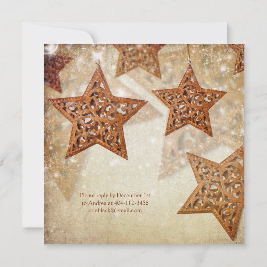 Invitation Soirée de Noël de l'Arbre Rustique (Dos)