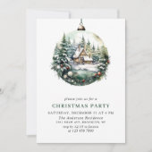 Invitation Soirée de Noël de l'élégante aquarelle (Devant)