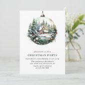 Invitation Soirée de Noël de l'élégante aquarelle (Debout devant)