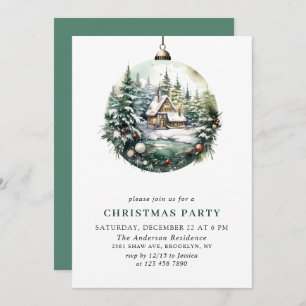 Invitation Soirée de Noël de l'élégante aquarelle