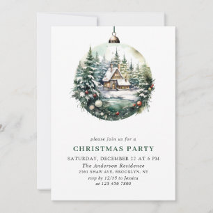 Invitation Soirée de Noël de l'élégante aquarelle