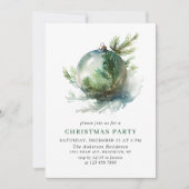Invitation Soirée de Noël de l'élégante aquarelle (Devant)