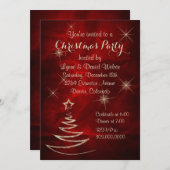 Invitation Soirée de Noël de l'Elégante Red Silver (Devant / Derrière)