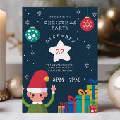 Invitation Soirée de Noël de l'Elfe mignonne