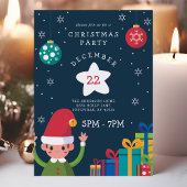 Invitation Soirée de Noël de l'Elfe mignonne