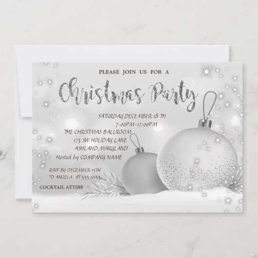 Invitation Soirée de Noël de l'entreprise (Devant)