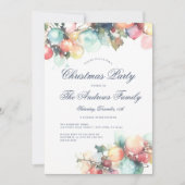 Invitation Soirée de Noël de l'ornement d'aquarelle (Devant)